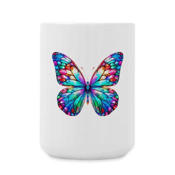 Schmetterling - Große Tasse 440 ml - Weiß - Vorne