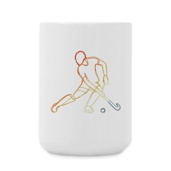Croquis de hockey sur gazon vintage - Grande tasse 440 ml - blanc - Devant