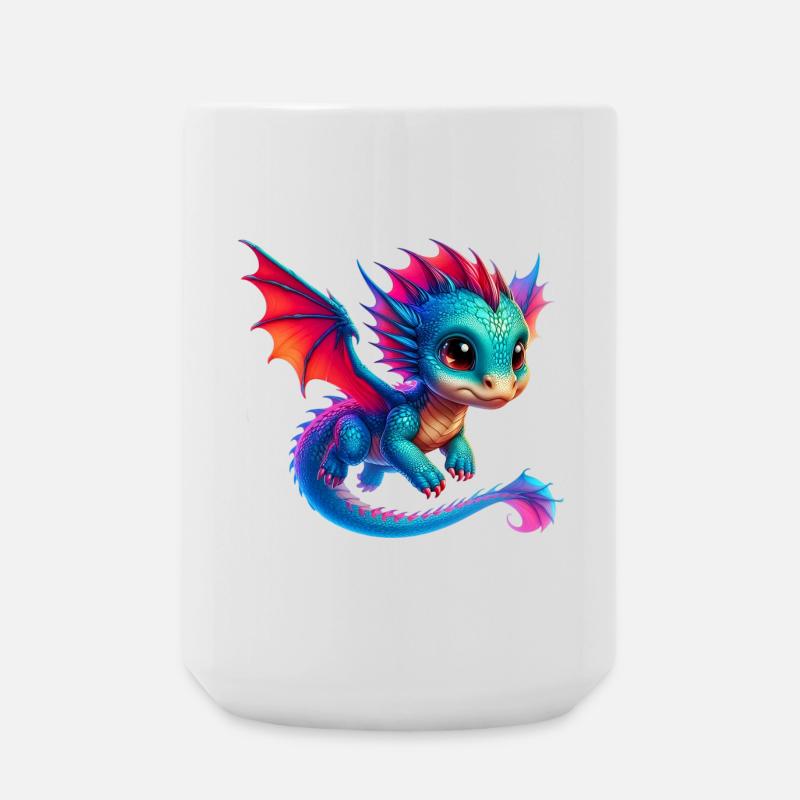 Drache - Große Tasse 440 ml - Weiß