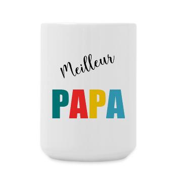 PAPA. FÊTE DES PÈRES. BONNE FÊTE PAPA. BONNE FÊTE. - Grande tasse 440 ml - blanc - Devant