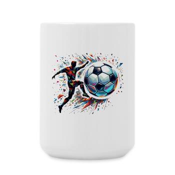 dynamic soccer player playing soccer - Large Mug 440 ml - white - Front