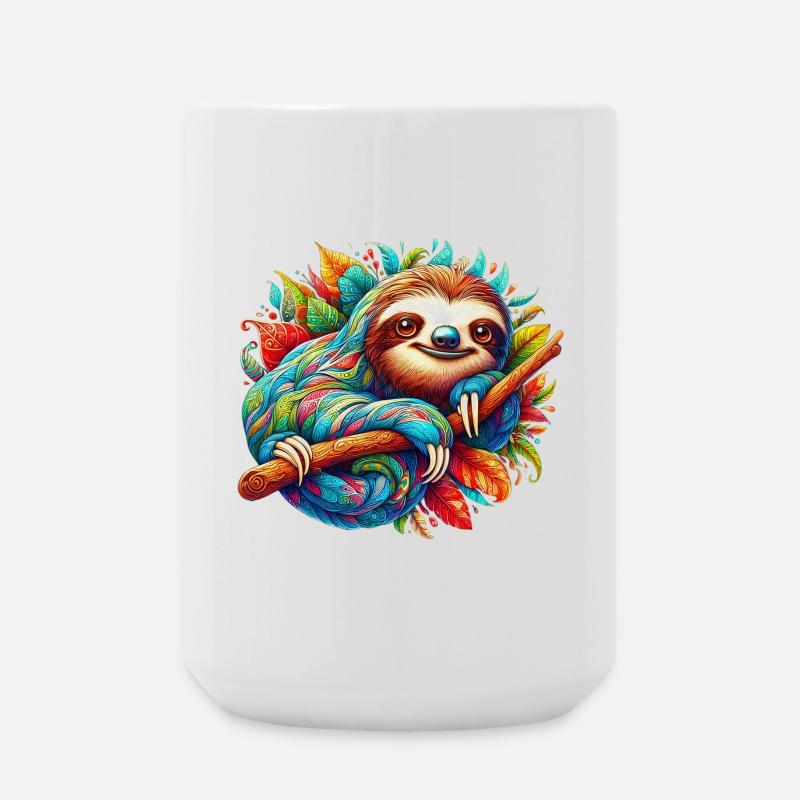 Faultier - Große Tasse 440 ml - Weiß
