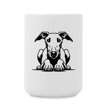 Whippet Head with Paws - Large Mug 440 ml - white - Front