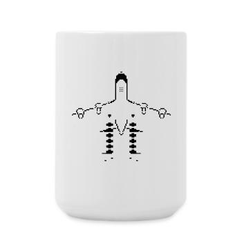 Flugzeug Pixel Kunst - Große Tasse 440 ml - Weiß - Vorne