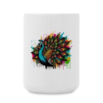 Pfau - Große Tasse 440 ml - Weiß - Vorne