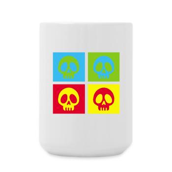 Pop art manga skull - Large Mug 440 ml - white - Front