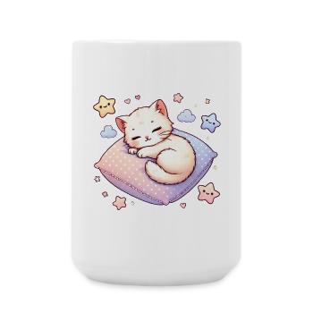 Niedliches Kätzchen im Traumland - Große Tasse 440 ml - Weiß - Vorne