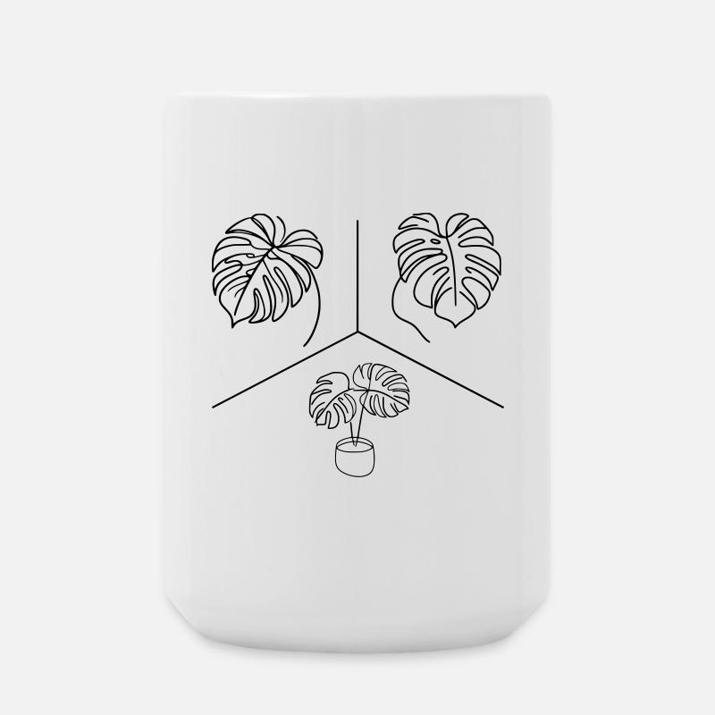 Monstera Design - Große Tasse 440 ml - Weiß