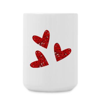 COUPLE. HEART. CHRISTMAS. JUST MARRIED. Bachelorette party - Large Mug 440 ml - white - Front