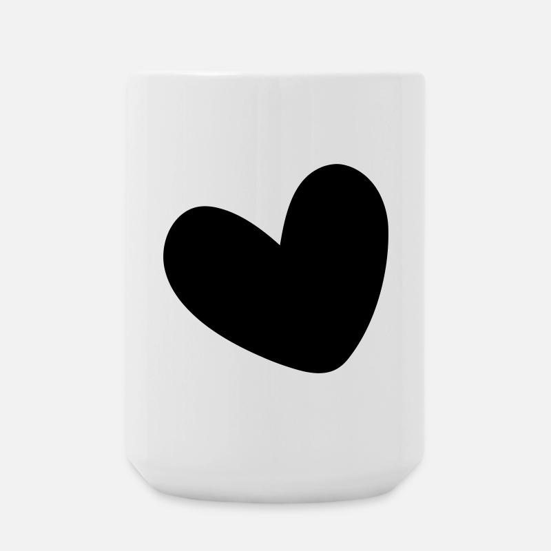Heart filled in one color - Large Mug 440 ml - white