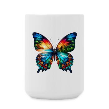Schmetterling - Große Tasse 440 ml - Weiß - Vorne