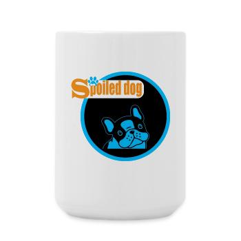 Blauer Hundekopf Logo Spoiled Dog - Große Tasse 440 ml - Weiß - Vorne