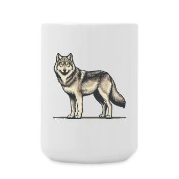 Wolf - Große Tasse 440 ml - Weiß - Vorne