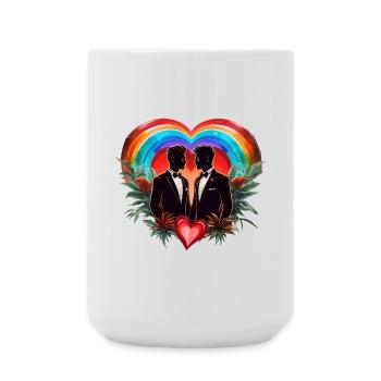 The magic of the moment: elegant cheerful silhouettes - Large Mug 440 ml - white - Front