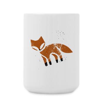 Rustikaler Fuchs im Stempel-Look - Große Tasse 440 ml - Weiß - Vorne
