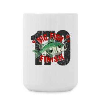 darts big fish Finish Checkout - Large Mug 440 ml - white - Front