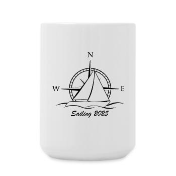 sailing 2025 schw - Große Tasse 440 ml - Weiß - Vorne