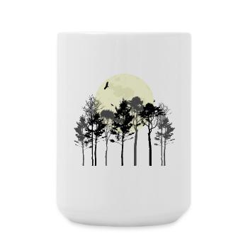 Celestial Forest Silhouette Design - Large Mug 440 ml - white - Front