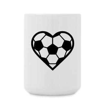 Football Coeur Noir - Grande tasse 440 ml - blanc - Devant