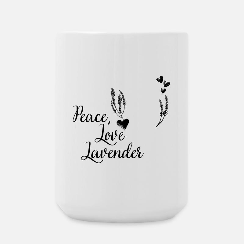 Love, Peace and Lavender - Large Mug 440 ml - white