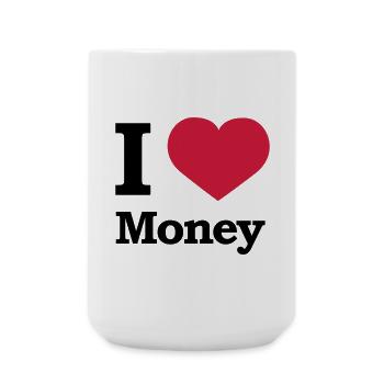 I love Money | Herz | Heart - Large Mug 440 ml - white - Front