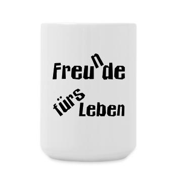 Freu(n)de fürs Leben - Große Tasse 440 ml - Weiß - Vorne