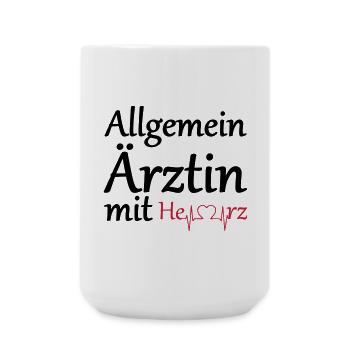 Allgemeinärztin mit Herz Geschenk - Große Tasse 440 ml - Weiß - Vorne
