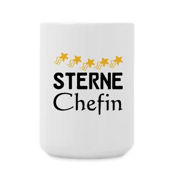 Sterne Chefin Geschenk - Große Tasse 440 ml - Weiß - Vorne