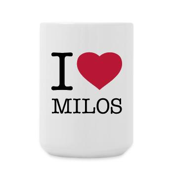 I LOVE MILOS - Große Tasse 440 ml - Weiß - Vorne