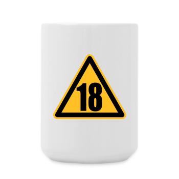 Warning 18 | Achtung 18 - Large Mug 440 ml - white - Front