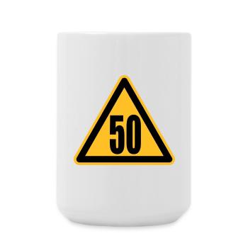 Warning 50 | Achtung 50 - Large Mug 440 ml - white - Front