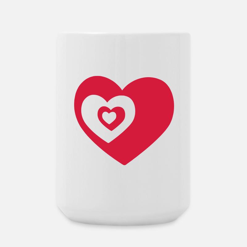 Herz Herz Herz - Große Tasse 440 ml - Weiß