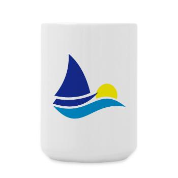 segelboot - Große Tasse 440 ml - Weiß - Vorne
