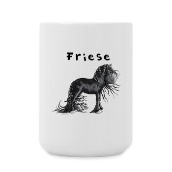 Niedliches Friesenpferd - Große Tasse 440 ml - Weiß - Vorne