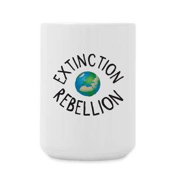 Extinction Rebellion Planet Earth black - Large Mug 440 ml - white - Front
