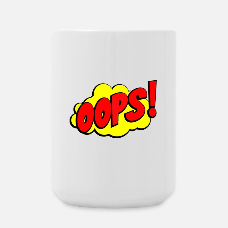 Cartoon Oops Comic Design - Large Mug 440 ml - white