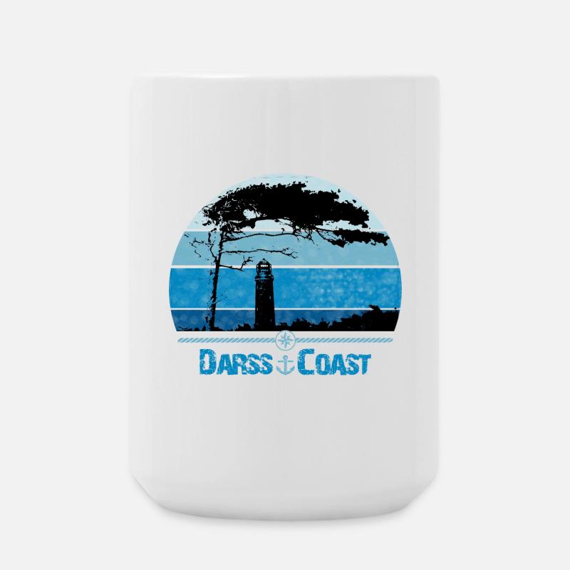Côte Darss avec coupe-vent et phare - Grande tasse 440 ml - blanc