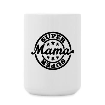 Super maman, maman, fête des mères, cadeau pour le lundi* - Grande tasse 440 ml - blanc - Devant