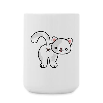 Kitten from behind, asshole, cat, kitten, ass - Large Mug 440 ml - white - Front