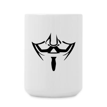 Anonymous mask - Large Mug 440 ml - white - Front