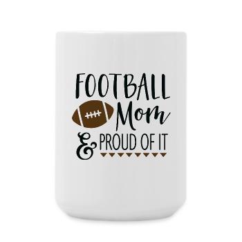 Football MOM & fier de lui - Grande tasse 440 ml - blanc - Devant
