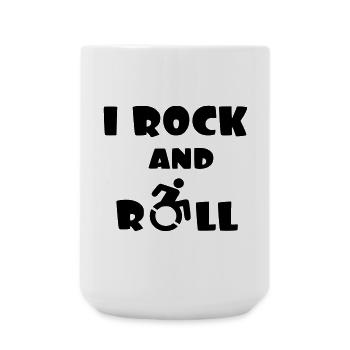 Ich rocke und rolle. Humor im Rollstuhl # - Große Tasse 440 ml - Weiß - Vorne
