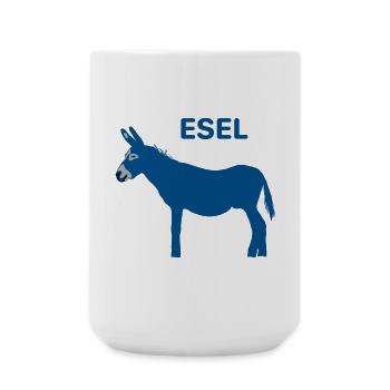 Esel in blau (und andere Farben) - Große Tasse 440 ml - Weiß - Vorne