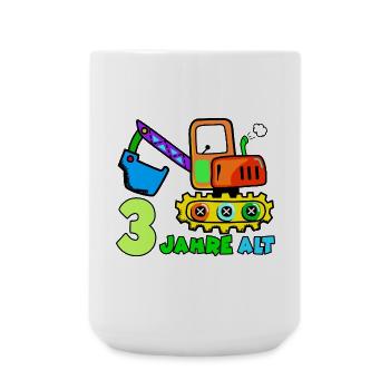 3 Jahre Alt Baufahrzeug Illustration - Große Tasse 440 ml - Weiß - Vorne
