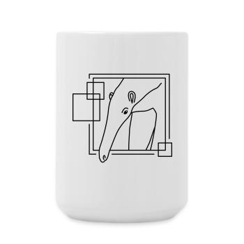 Ameisenbär in geometrischer Form - Line-Art-Design - Große Tasse 440 ml - Weiß - Vorne