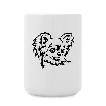 Tête de Chihuahua - Grande tasse 440 ml - blanc - Devant