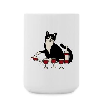 Katzenweinglas - Große Tasse 440 ml - Weiß - Vorne