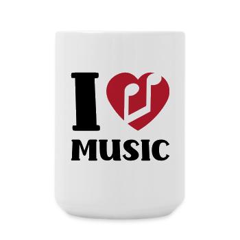 I love music - Large Mug 440 ml - white - Front