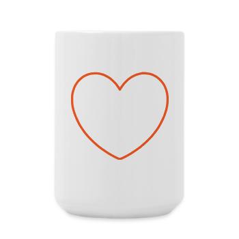 Orange auf schwarzem Herz - Große Tasse 440 ml - Weiß - Vorne