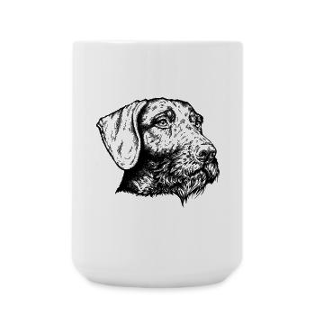 Deutsch Drahthaar Portrait - Große Tasse 440 ml - Weiß - Vorne
